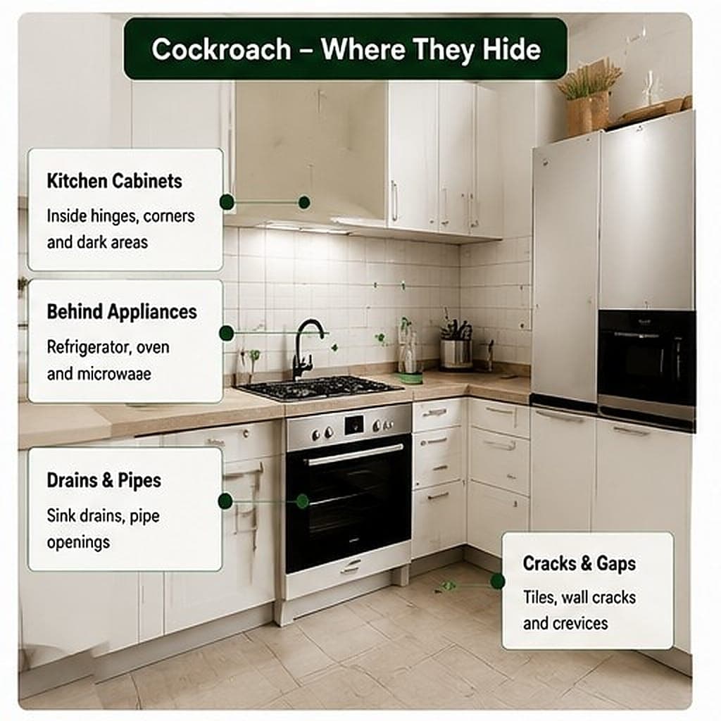 Where Do Cockroaches Hide?