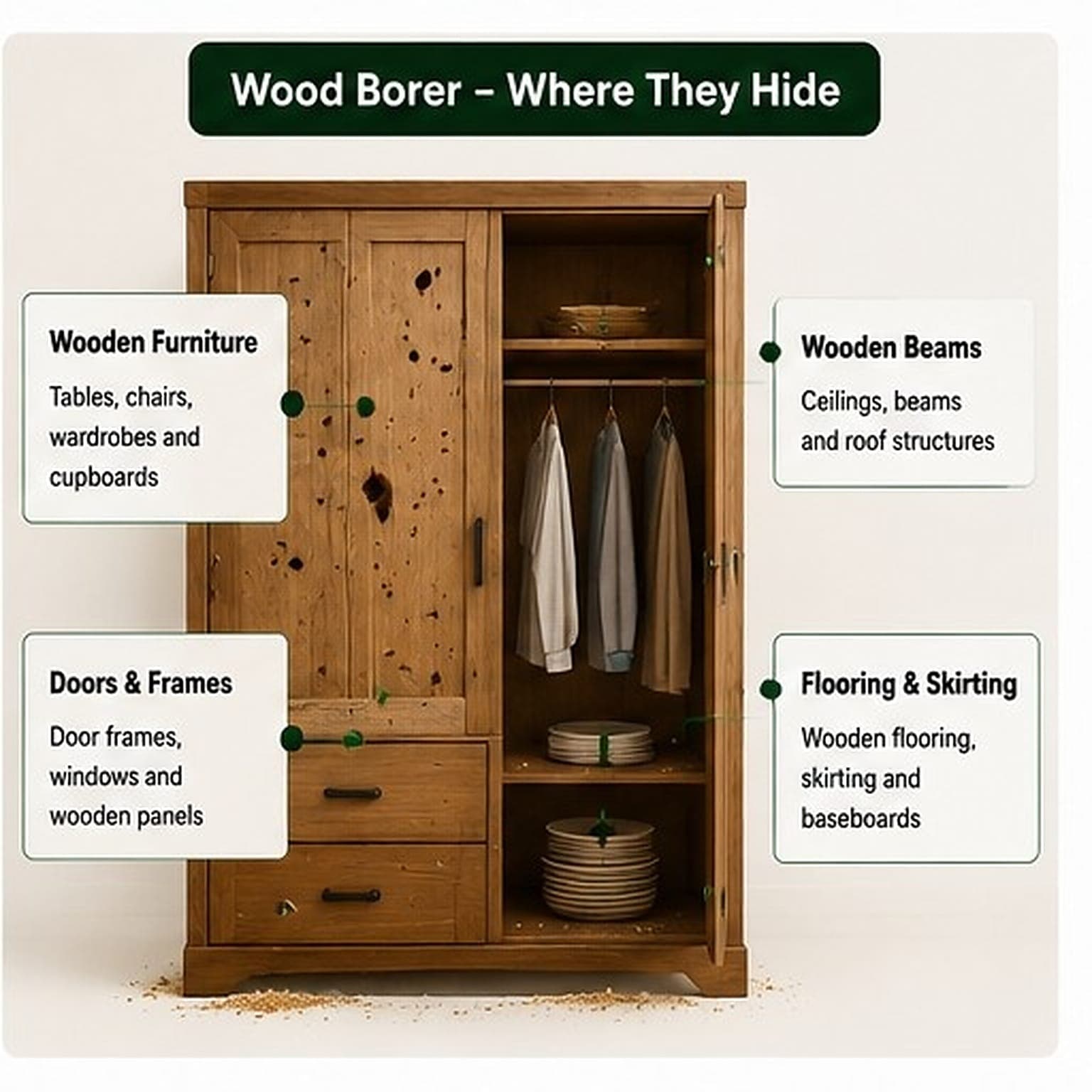 Where Do Wood Borers Hide?